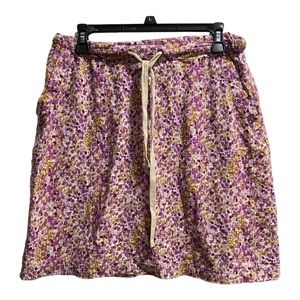 Eddie Bauer Casual Cotton Drawstring Summer Skirt Women's sz.Small Petite Purple